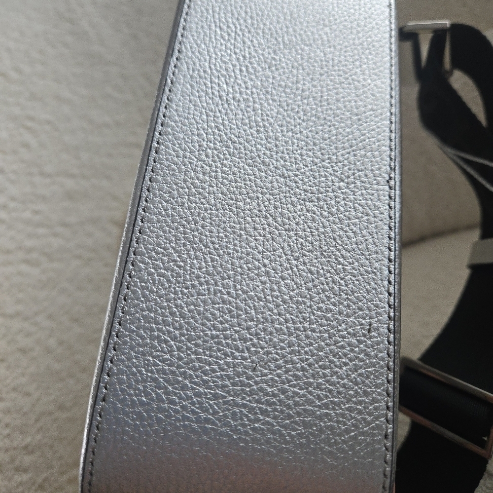Jimmy Choo NWT Camera Bag‎ Metallic Silver Embossed Leather - Picture 15 of 16